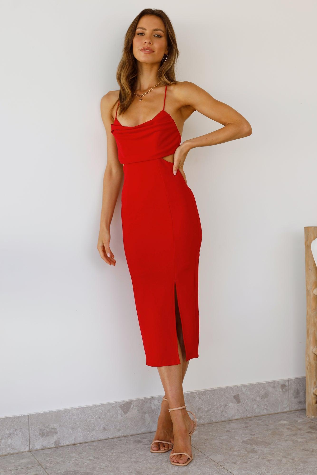 Love Dust Midi Dress Red Product Image