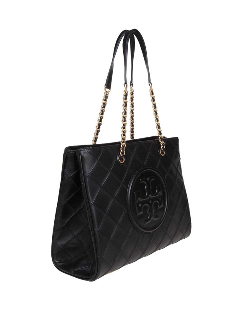 TORY BURCH Fleming Shopping Bag In Quilted Leather In Black Product Image