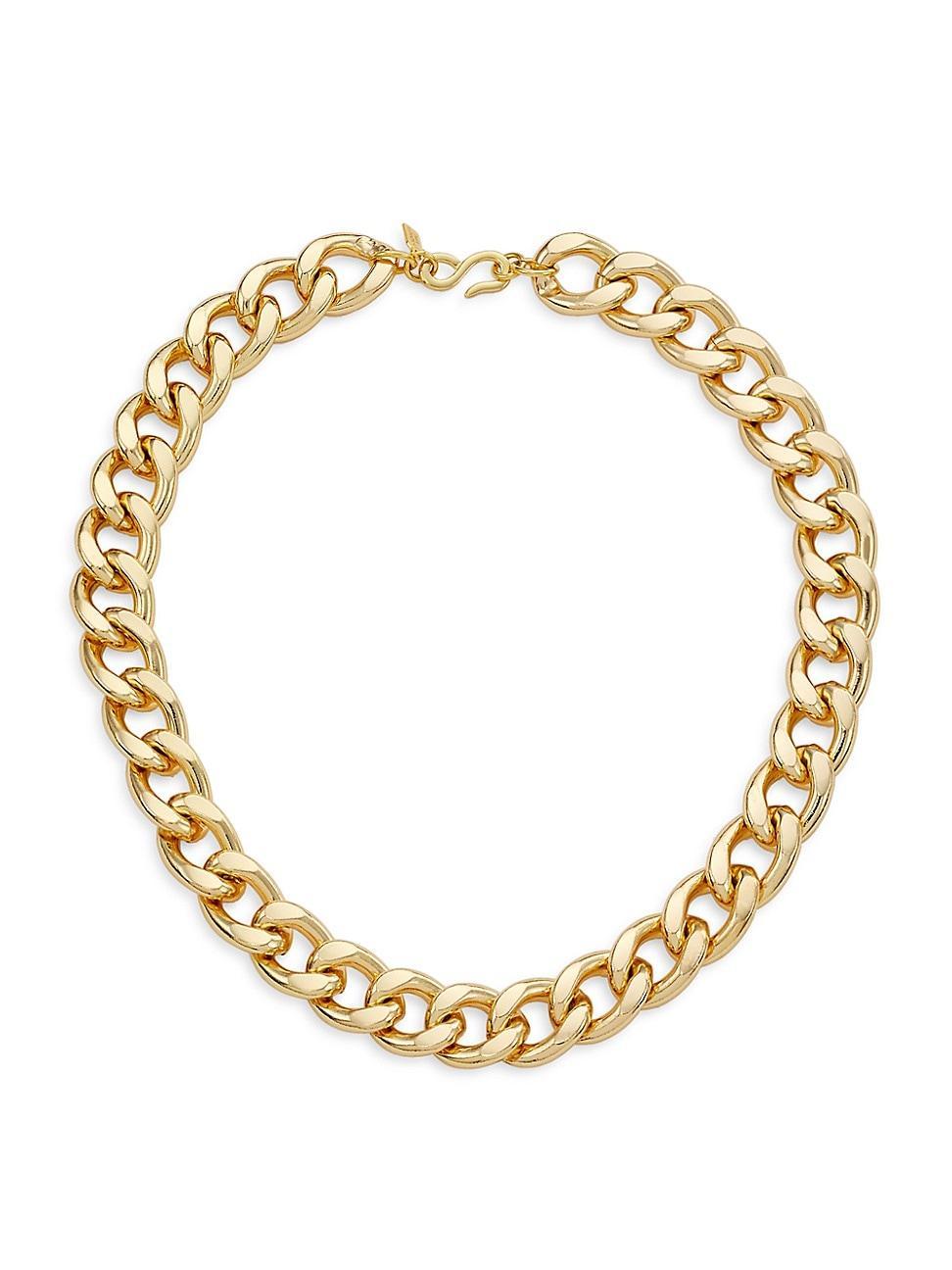 Womens 20K Goldplated Curb-Link Toggle Collar Necklace Product Image