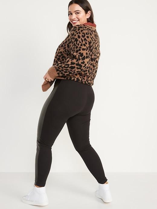 High-Waisted Faux-Leather Front-Panel Leggings Product Image