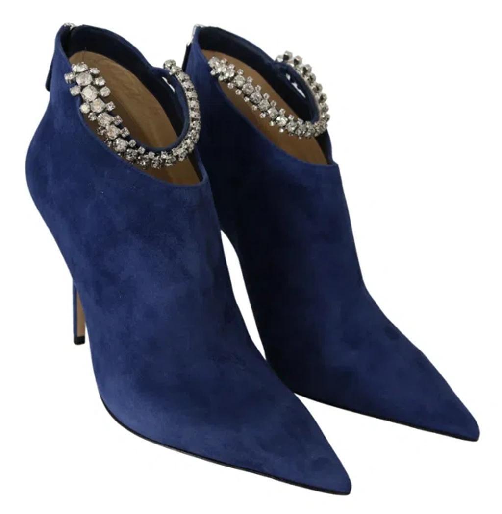 JIMMY CHOO Blaize 100 Pop  Leather Boots In Blue Product Image