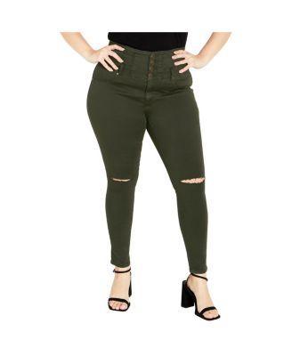 Plus Size Asha Slit Corset Skinny Jean product image