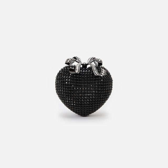 Black Crystal Heart Clutch Product Image