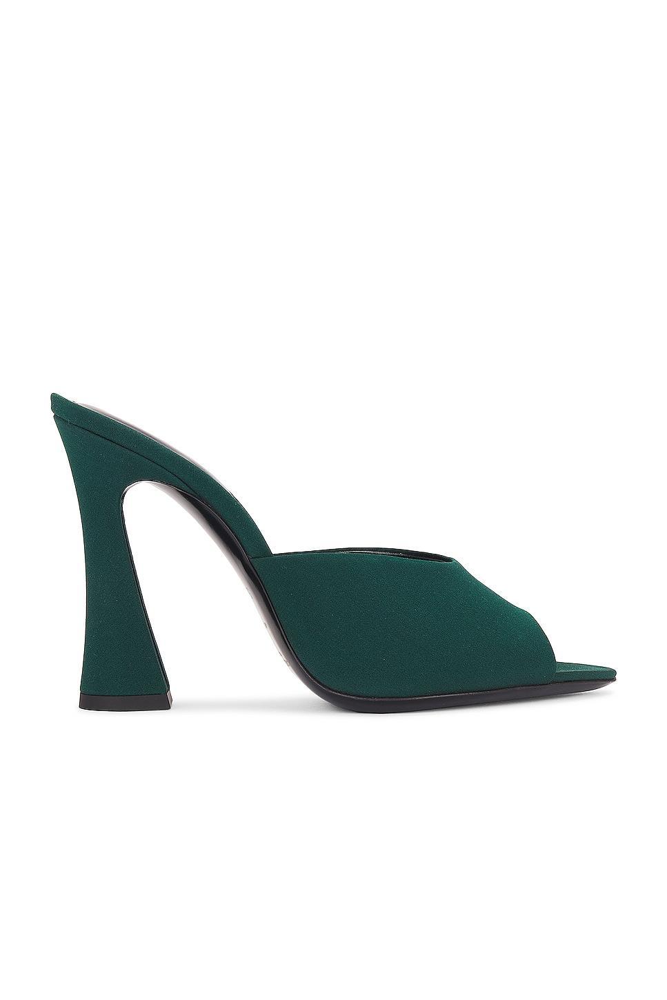 Saint Laurent Suite Mule Sandal in Dark Green Product Image