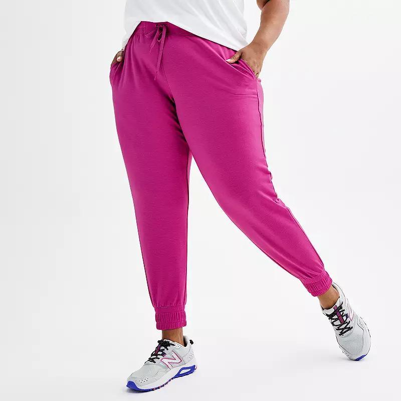 Plus Size Tek Gear French Terry Jogger Pants, Womens Med Blue Product Image