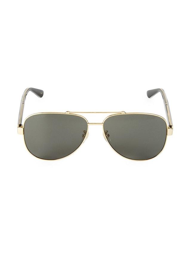 Mens 63MM Browline Aviator Sunglasses Product Image