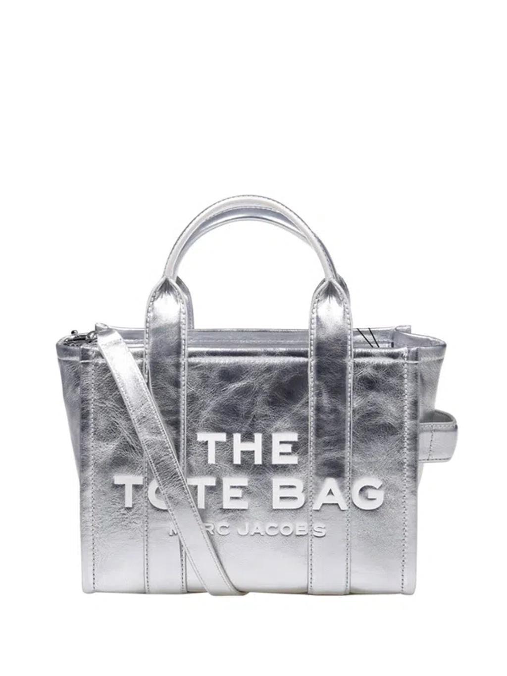 The Metallic Small Tote Bag In Silver Product Image