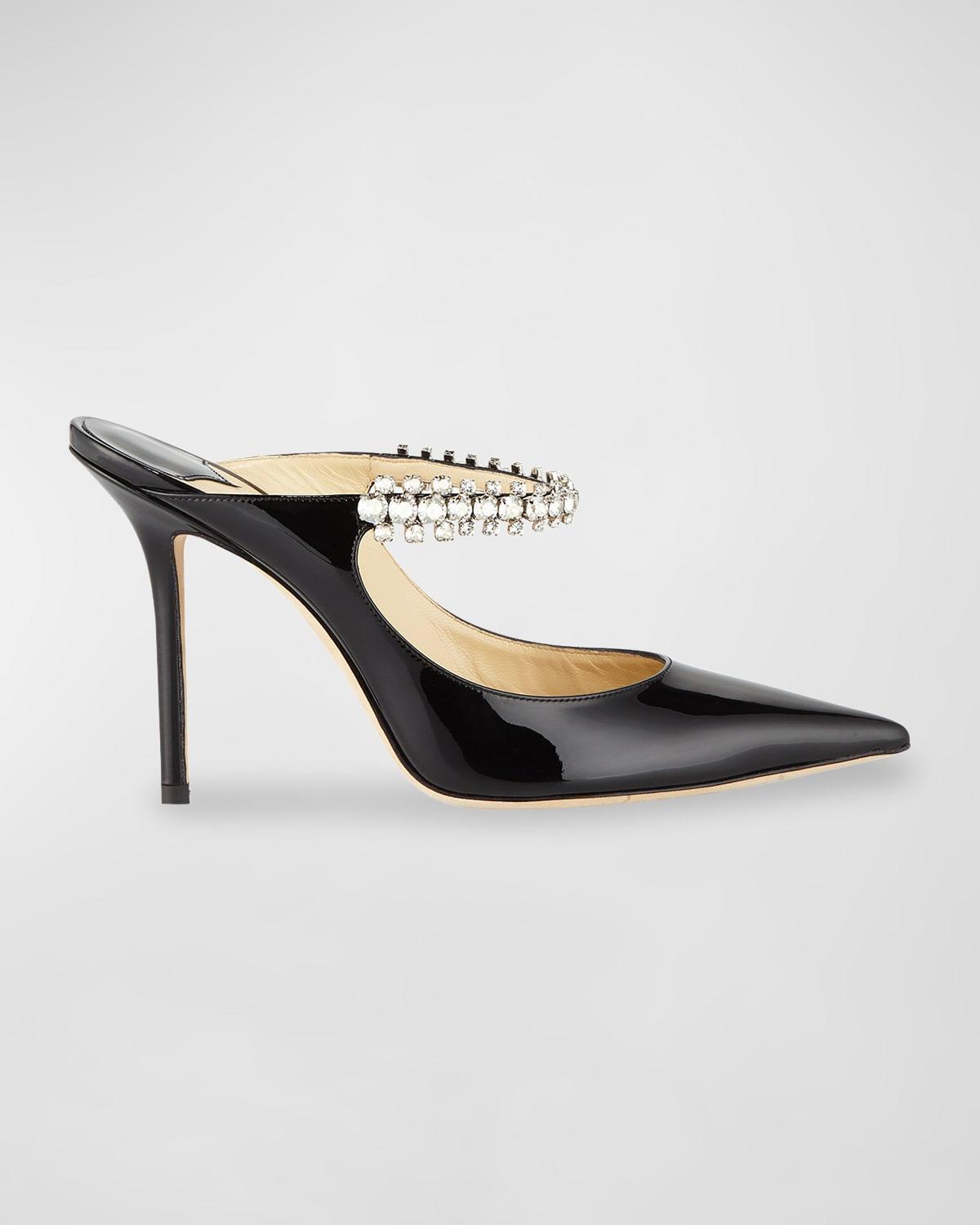 Jimmy Choo Bing Crystal Embellished Pointed Toe Patent Mule Product Image