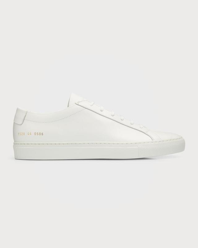 Mens Achilles Leather Low-Top Sneakers, White Product Image