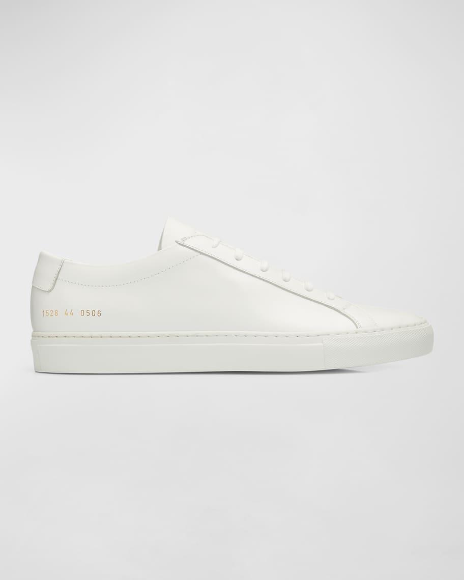 Men's Achilles Leather Low-Top Sneakers, White Product Image