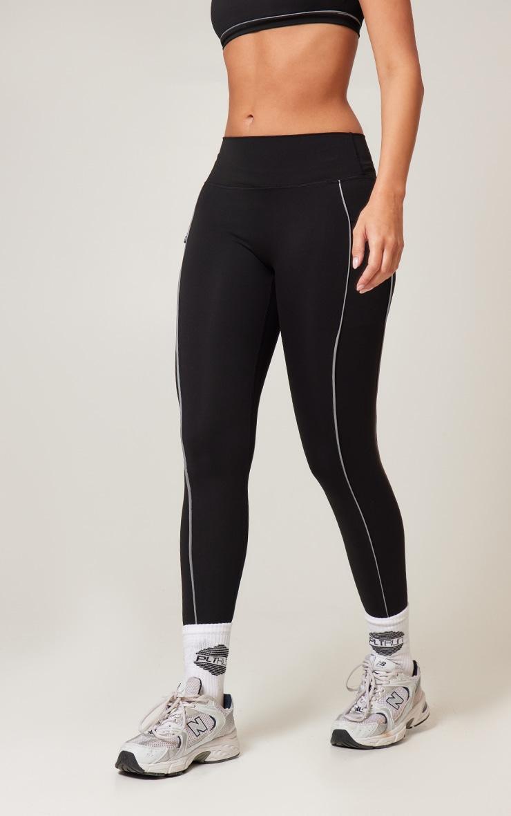 PLT RUN Black Sculpt Reflective Pocket Detail Legging Product Image