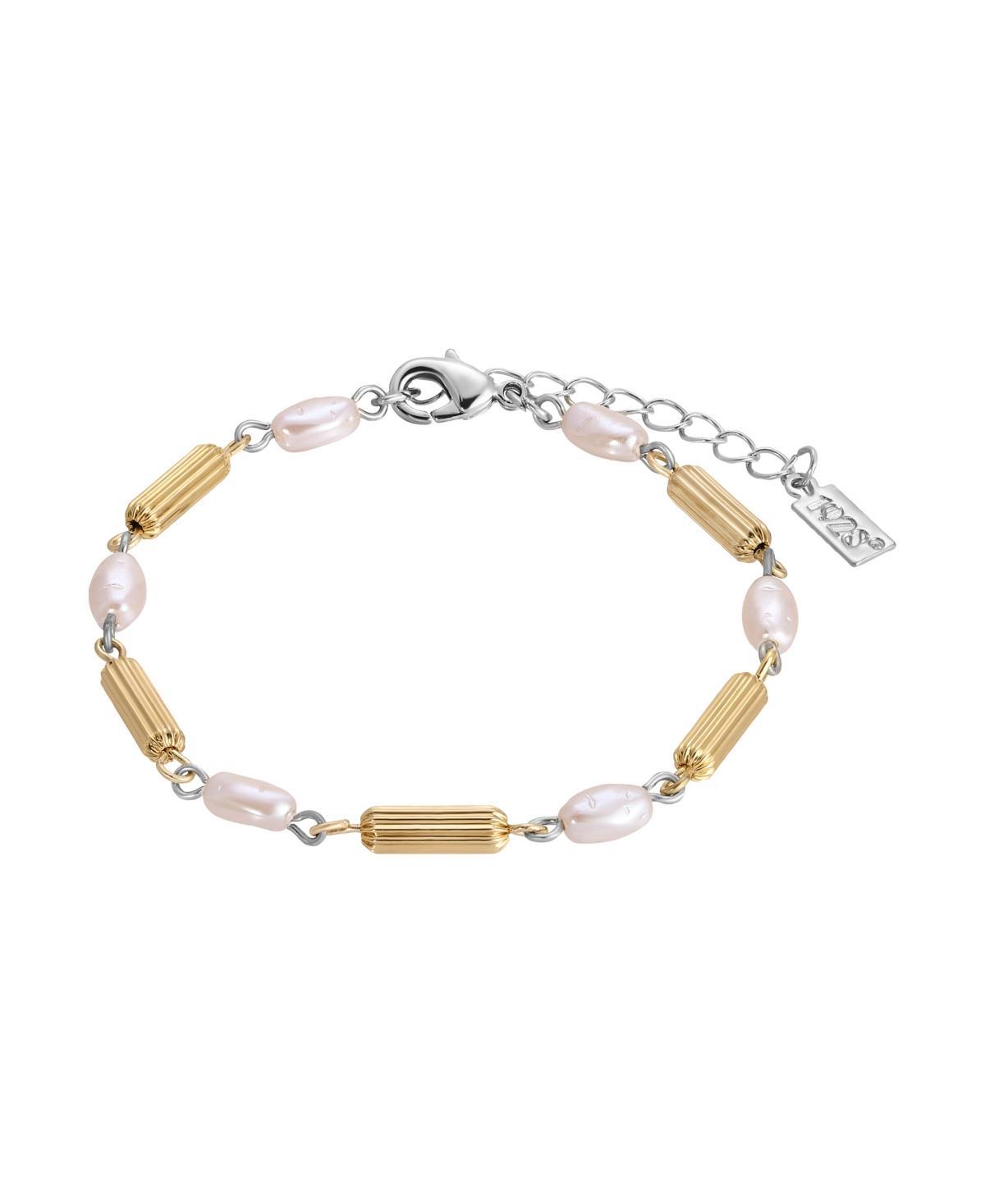 1928 Two-Tone Simulated Pearl Bracelet, Womens, Multi Product Image