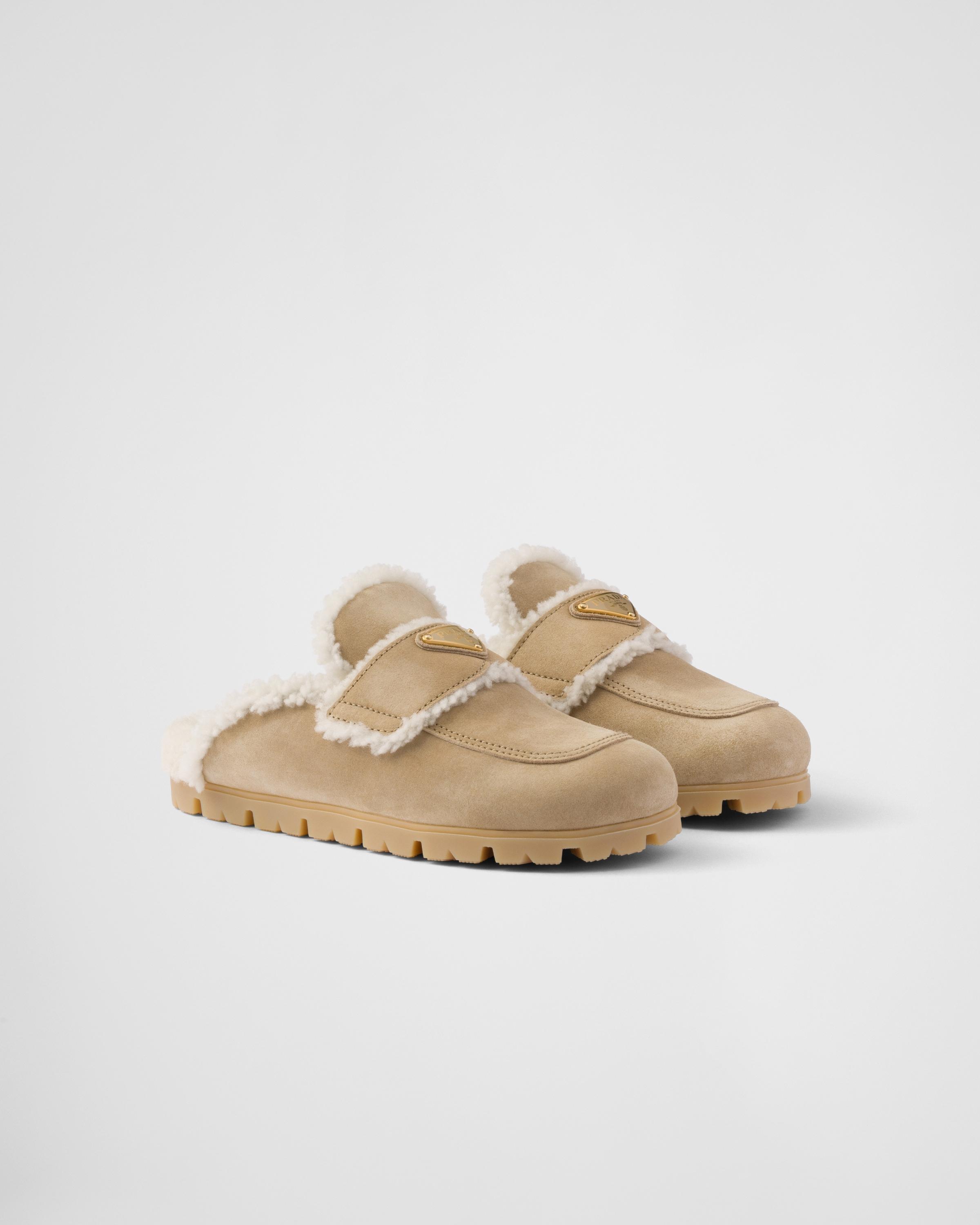 Suede and shearling slippers Product Image