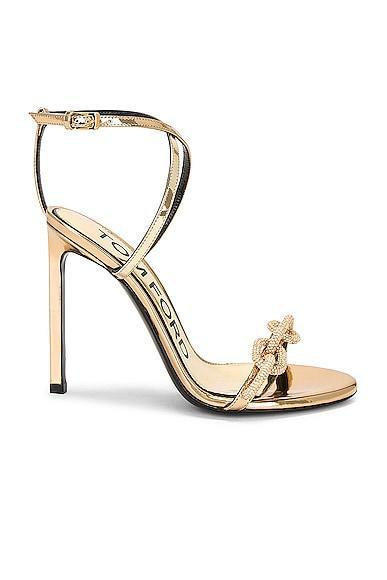 TOM FORD Chain 105 Sandal in Metallic Gold Product Image