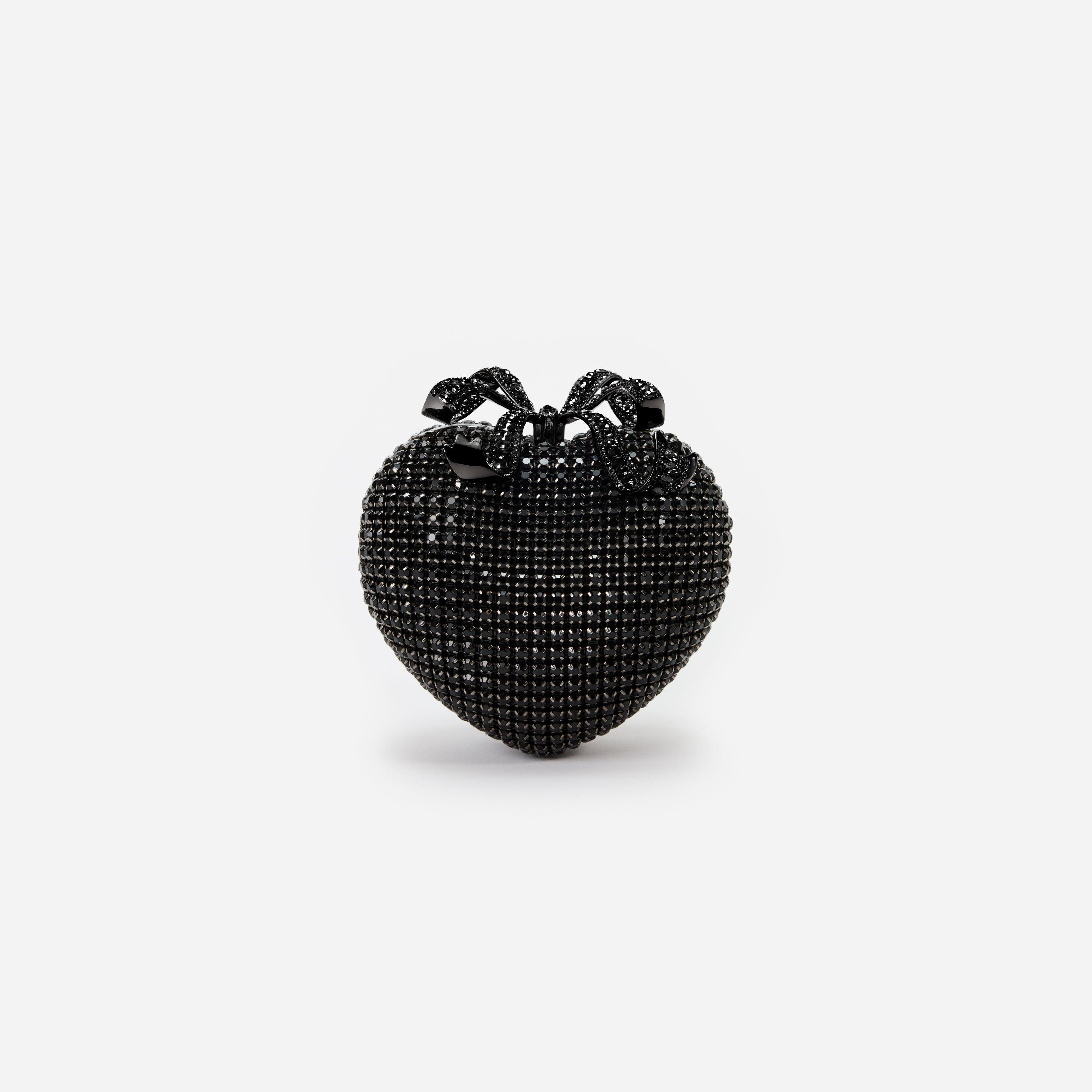 Black Crystal Heart Clutch Product Image