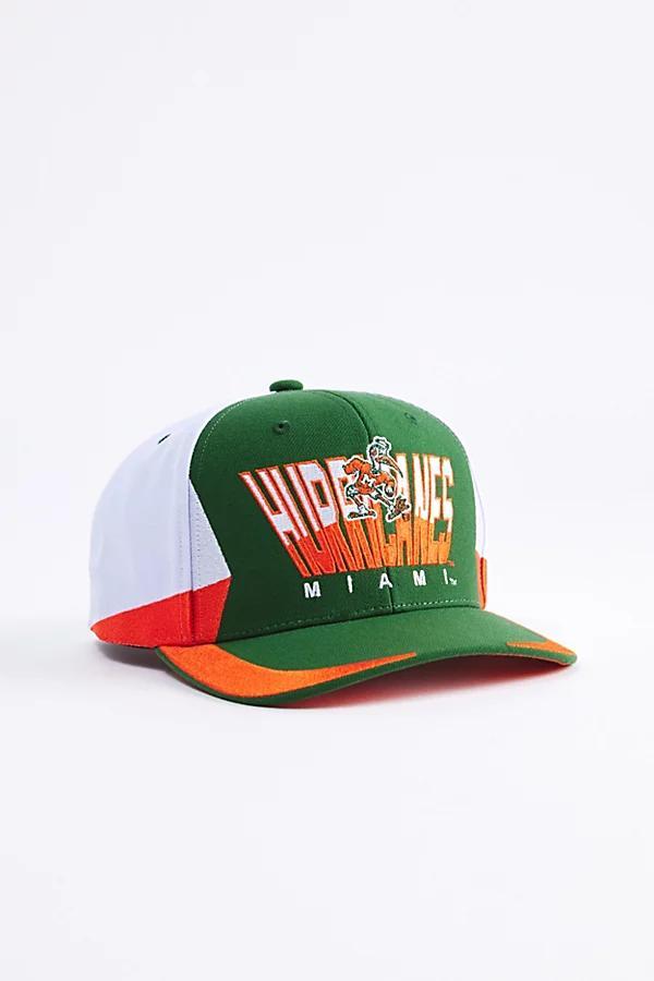 Mitchell & Ness NCAA Miami Hurricanes Retrodome Pro Snapback Hat Mens at Urban Outfitters Product Image