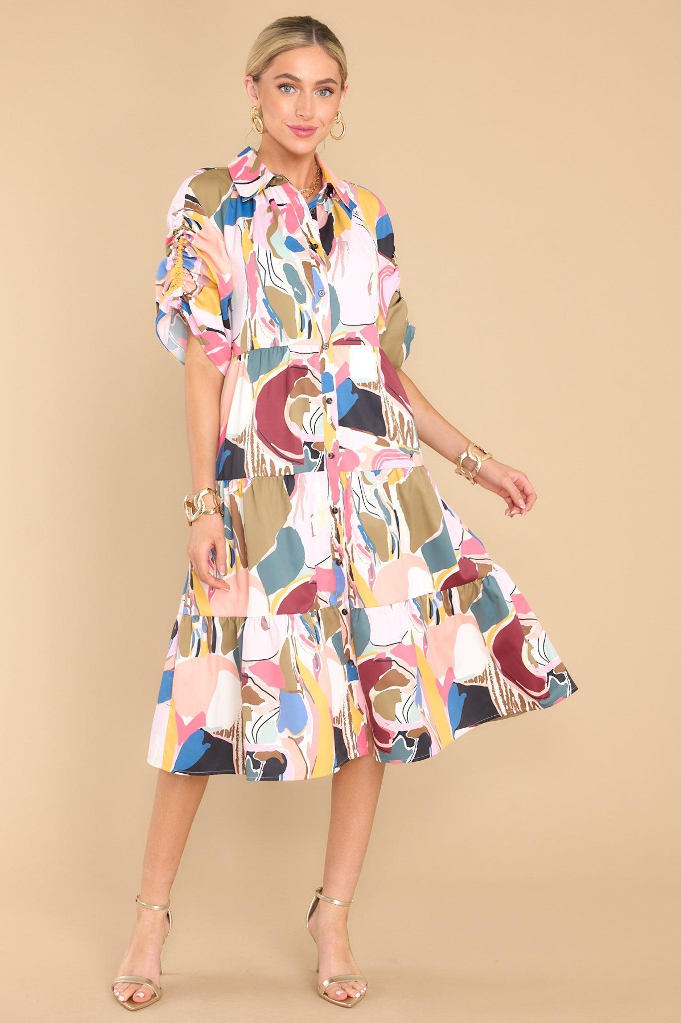 Whit Abstract Expression Dress Print Product Image