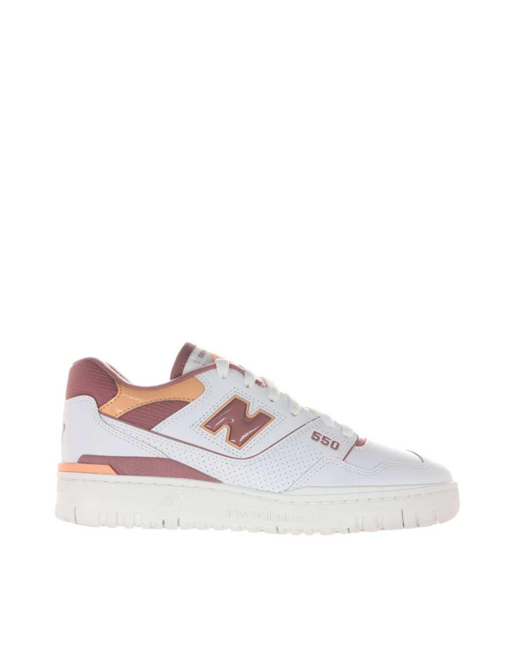 New Balance 550 sneakers with pink and orange detail in white Product Image