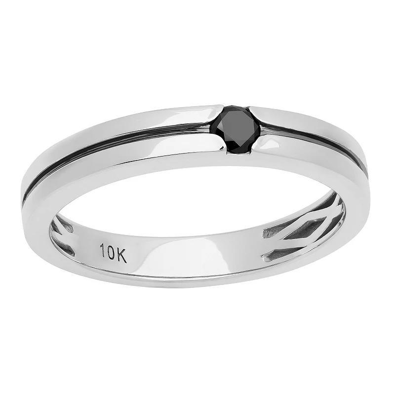 AXL 10k White Gold 1/6 Carat T.W. Black Diamond Mens Wedding Band Product Image