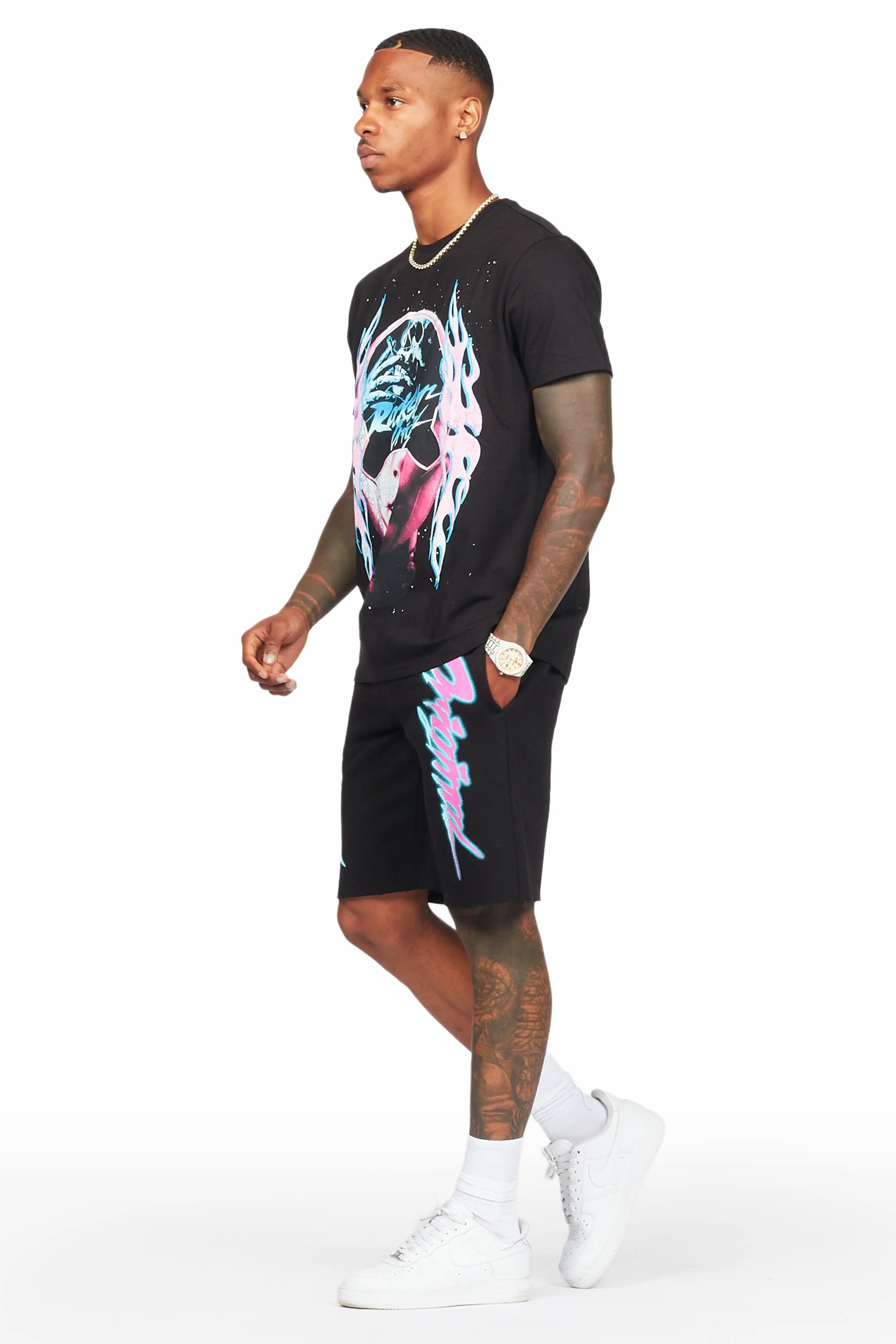 Oberon Black T-Shirt/Short Set Male Product Image