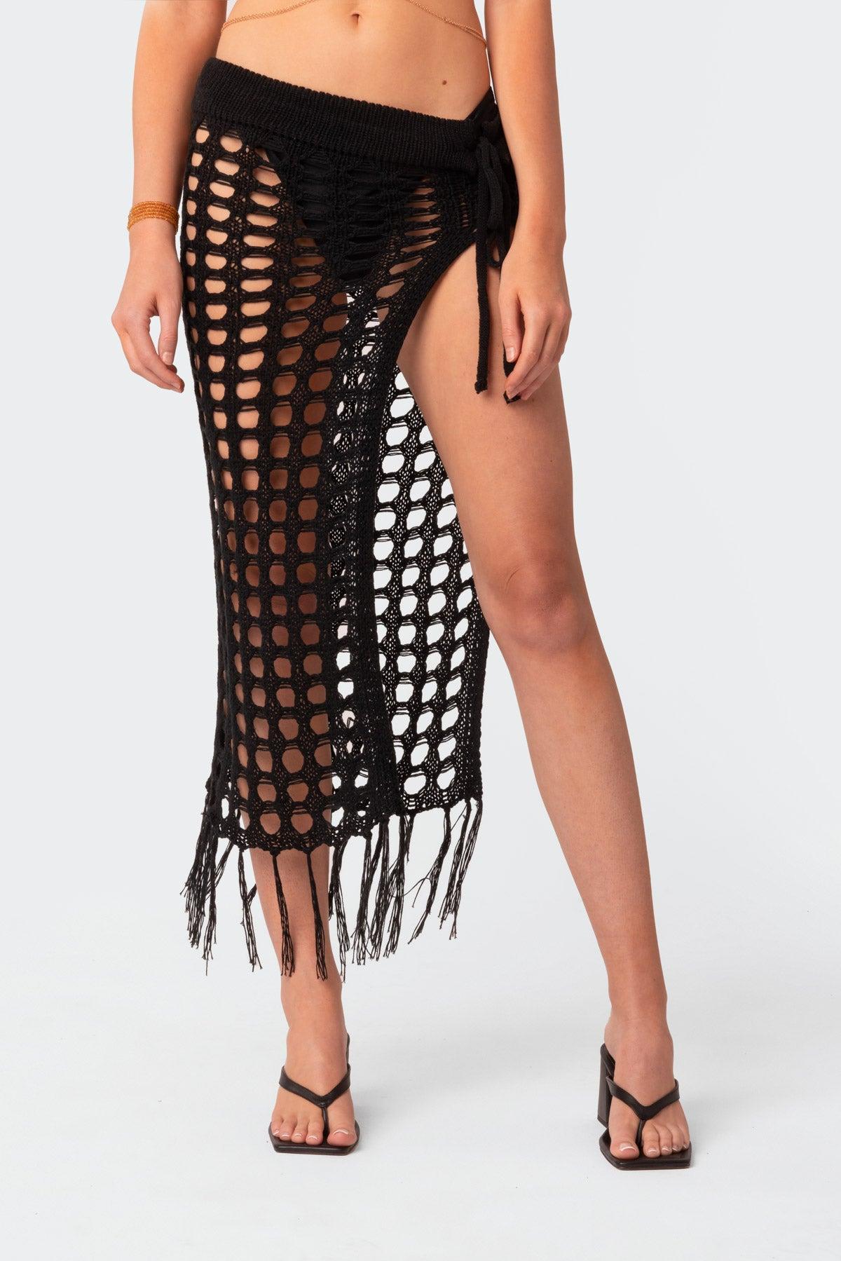 Brielle Crochet Slit Maxi Skirt Product Image