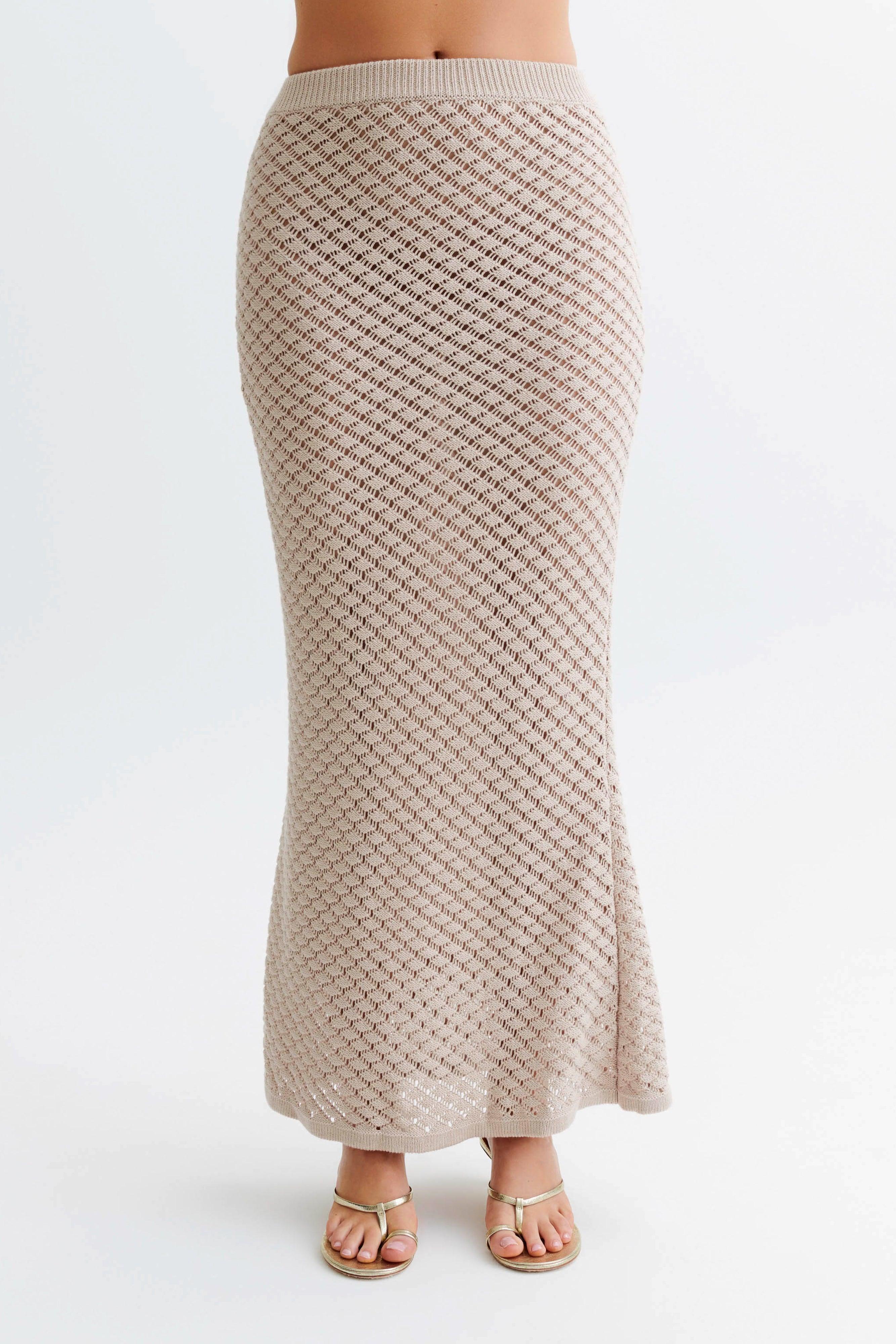 Guiliana Knit Maxi Skirt - Tawny Grey Product Image