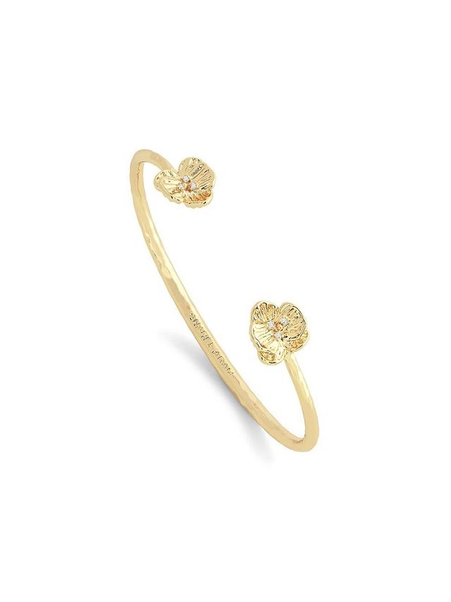 Womens Orchid 18K-Gold-Plated & Cubic Zirconia Cuff Product Image