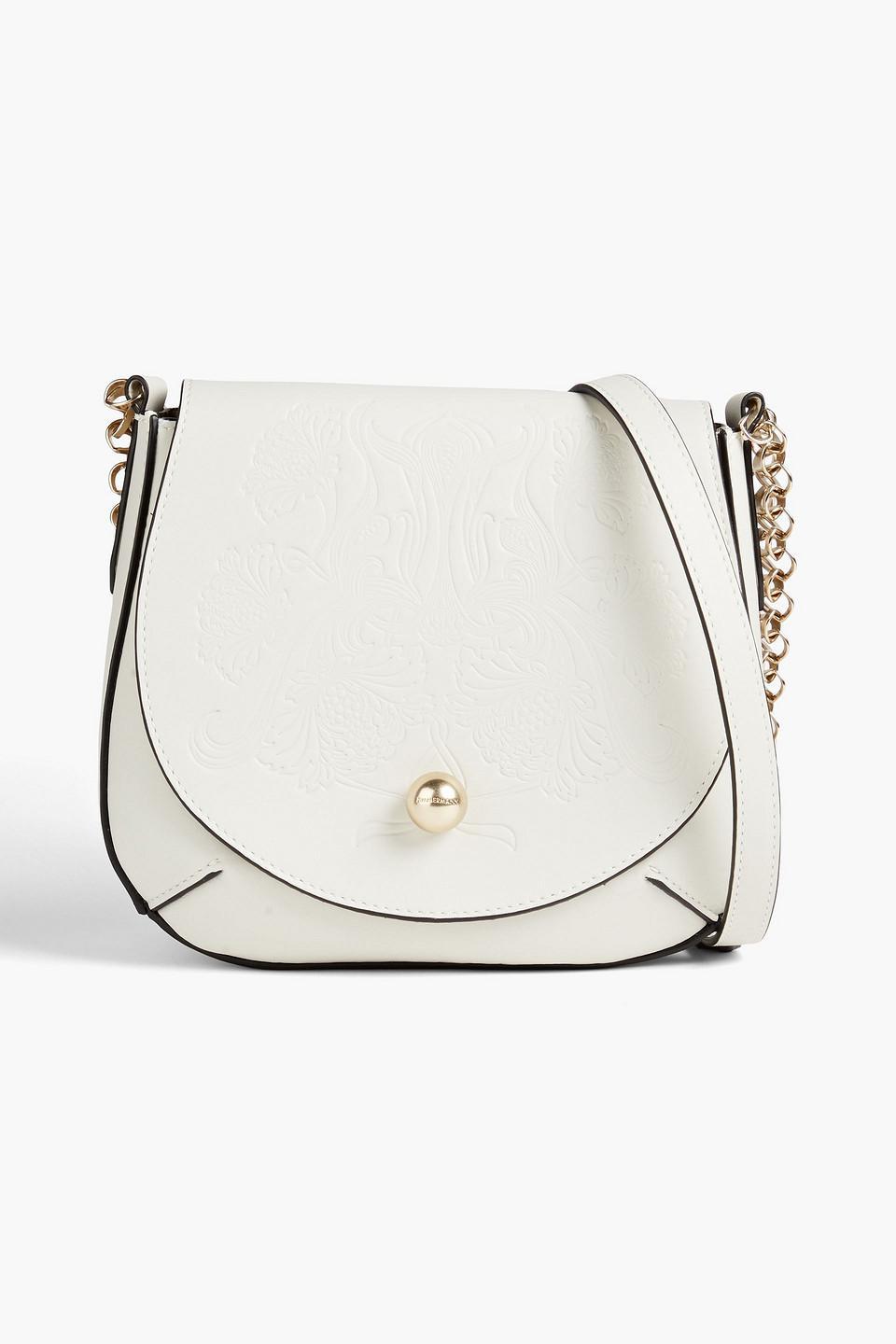 Embossed Leather Shoulder Bag In Off-white Product Image