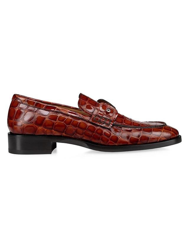 Mens Chambelimoc Crocodile-Embossed Leather Loafers Product Image