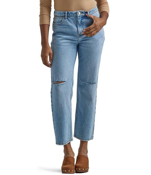 Wrangler® High Rise Distressed Crop Straight Jeans Product Image