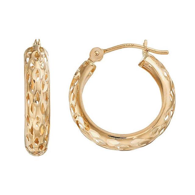 Forever 14K Mesh Hoop Earrings, Womens, Gold Product Image