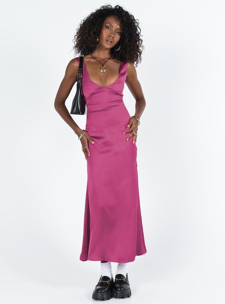 Lynsey Midi Dress Fuchsia Product Image