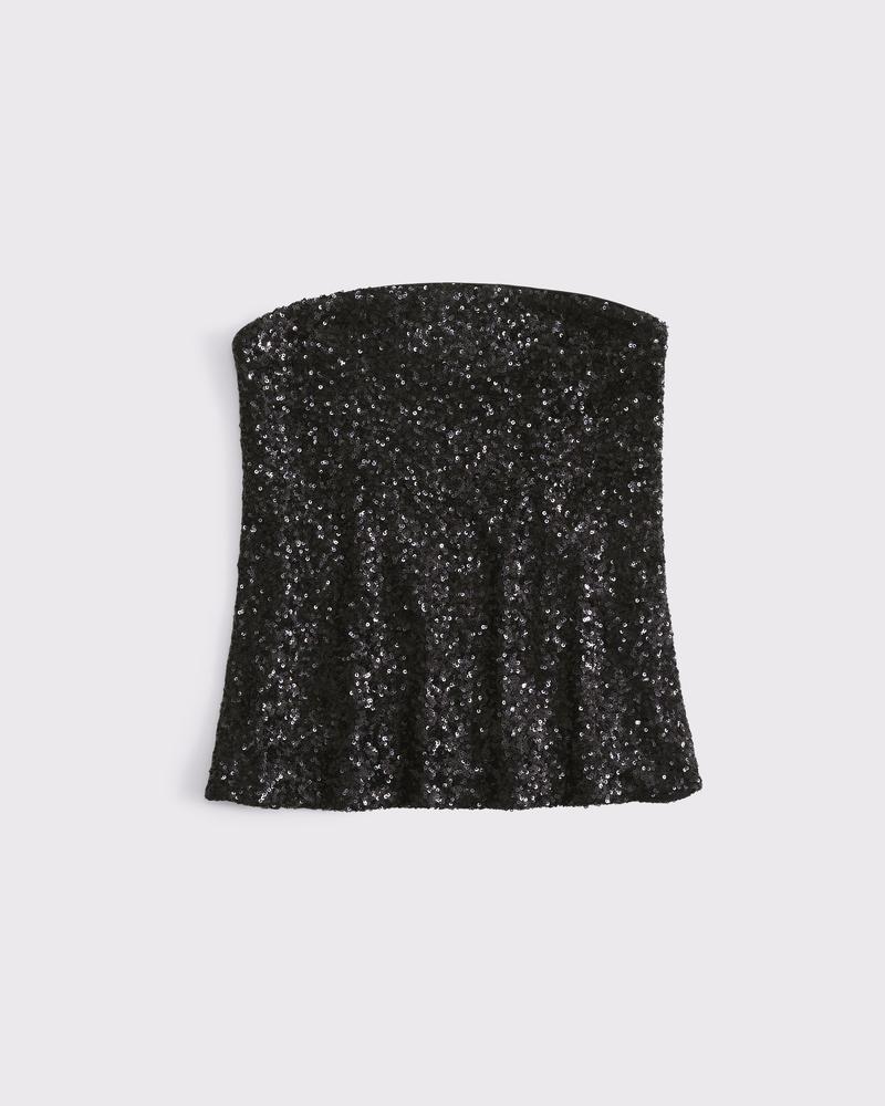 Long-Length Satin Tube Top Product Image