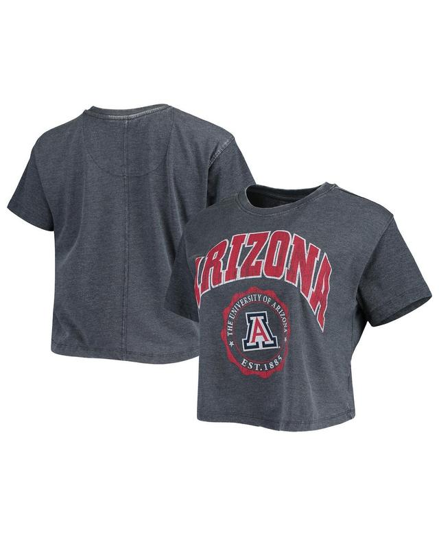 Womens Pressbox Navy Arizona Wildcats Edith Vintage-Like Burnout Crop T-shirt Product Image