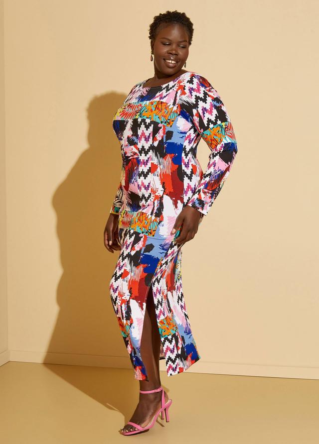 Printed Boatneck Maxi Dress Product Image