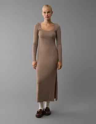 AE Long-Sleeve Plush Maxi Dress Product Image