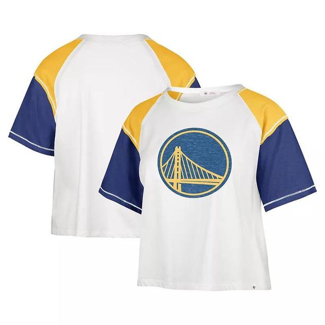 Womens 47 Cream Golden State Warriors Premier Raglan Cropped T-Shirt Product Image