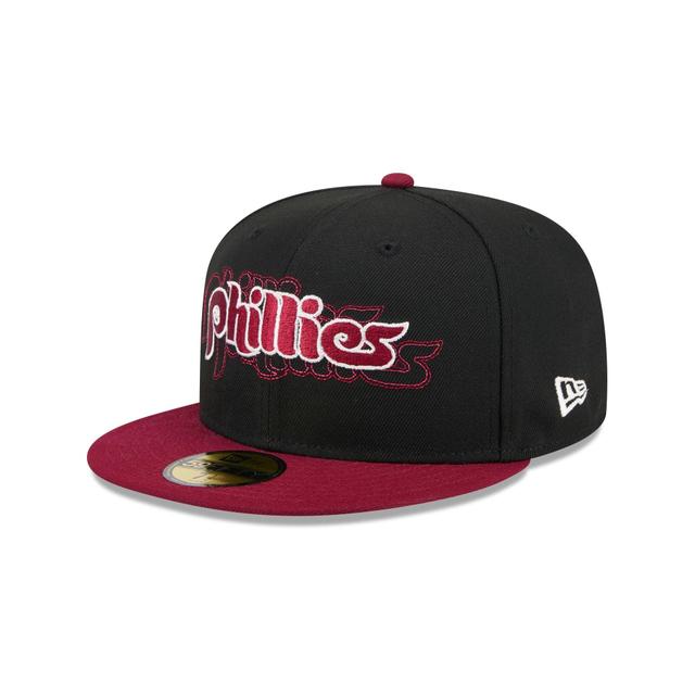 Philadelphia Phillies Shadow Stitch 59FIFTY Fitted Hat Male Product Image