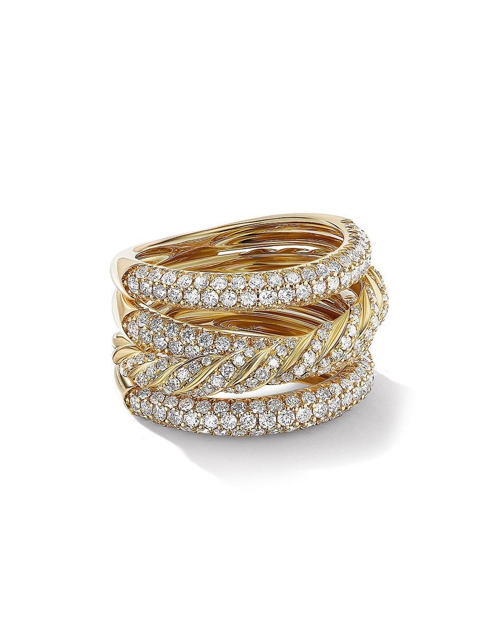 Womens Pavflex 4-Row Ring In 18K Yellow Gold With Diamonds Product Image