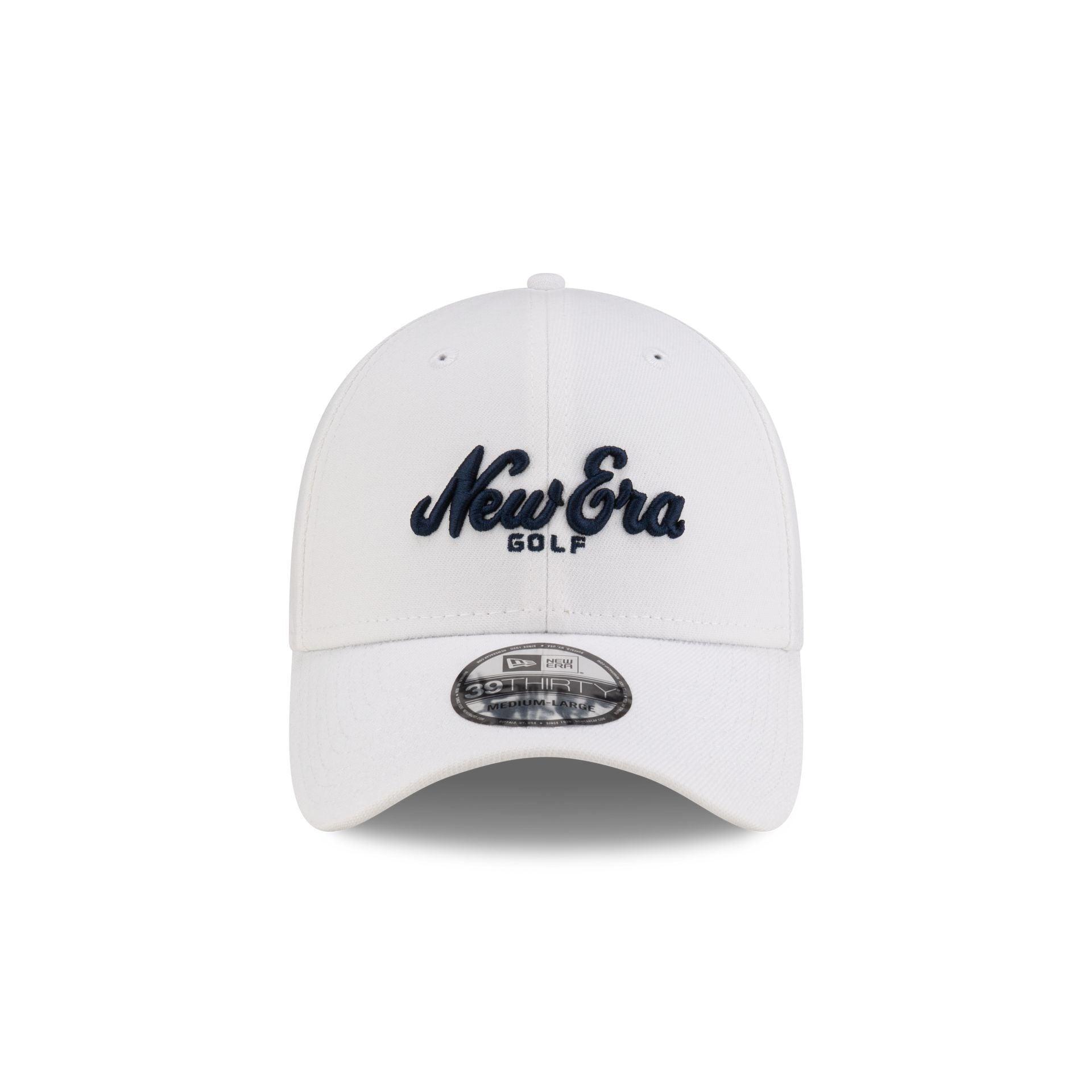 New Era Golf Script White 39THIRTY Stretch Fit Hat Male Product Image