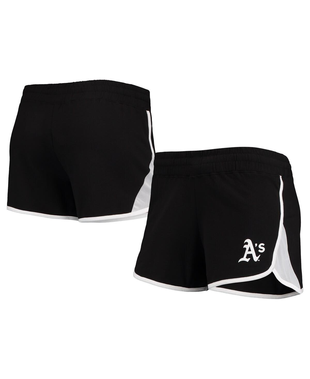 Womens New Era Black Oakland Athletics Stretch French Terry Shorts Product Image