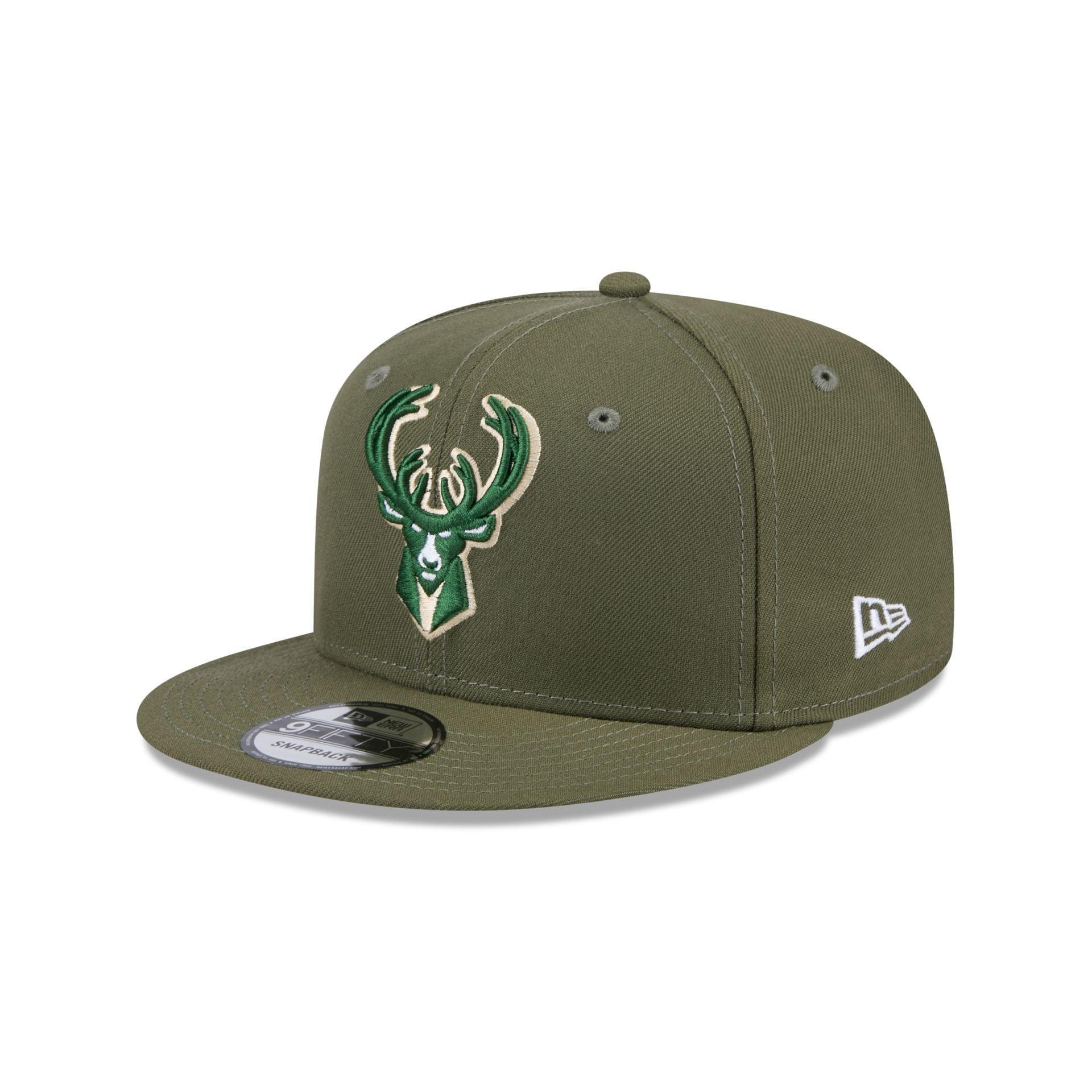 Milwaukee Bucks Olive 9FIFTY Snapback Hat Male Product Image