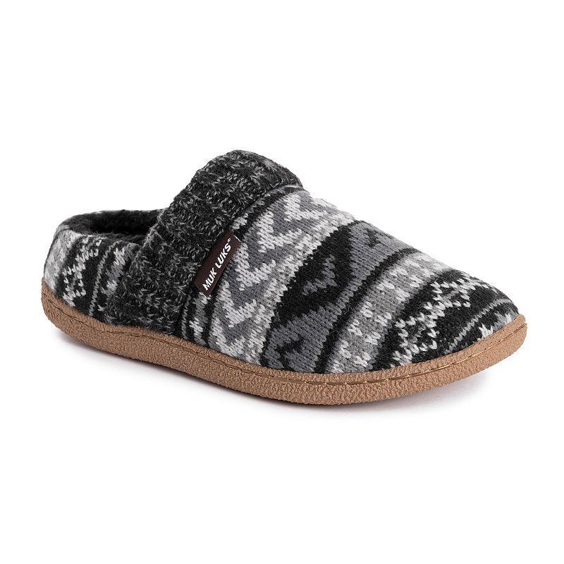 MUK LUKS Marcel Mens Slippers Ebony Grey Product Image