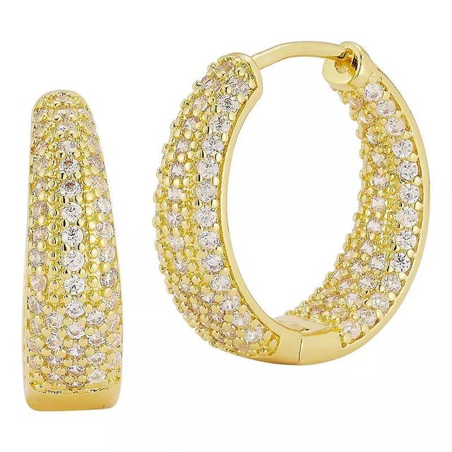 Cubic Zirconia Graduated Hoop Earrings, Womens, Gold Tone Product Image