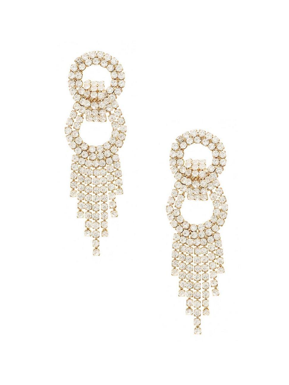 Womens Gatsby 18K Gold-Plate & Crystal Earrings Product Image