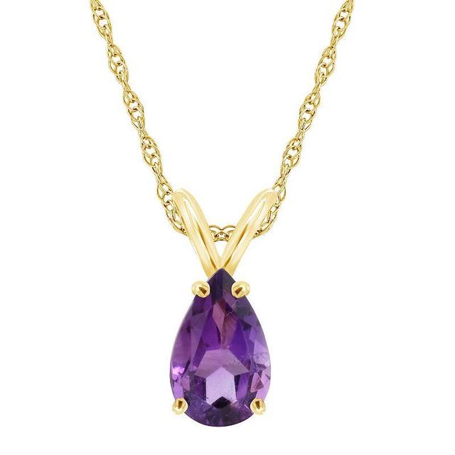 Amethyst Pendant Necklace ( 1 ct.t.w) in 14K Yellow Gold Product Image