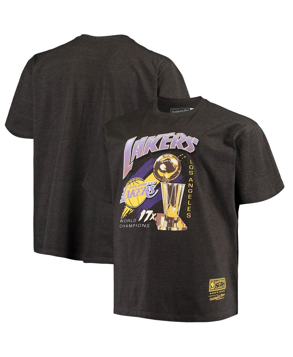 Mens Mitchell & Ness Heathered Charcoal Los Angeles Lakers Big & Tall 17x Trophy T-Shirt Product Image