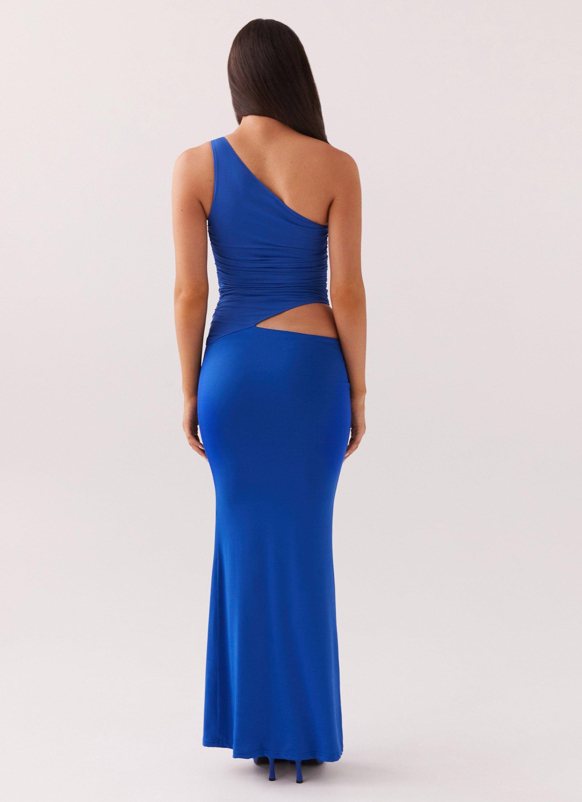 Seranella One Shoulder Maxi Dress - Cobalt Product Image