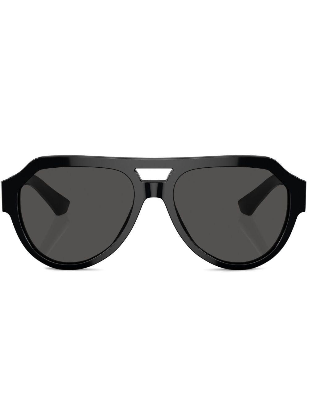 Logo-plaque Pilot-frame Sunglasses In Dark Grey Product Image