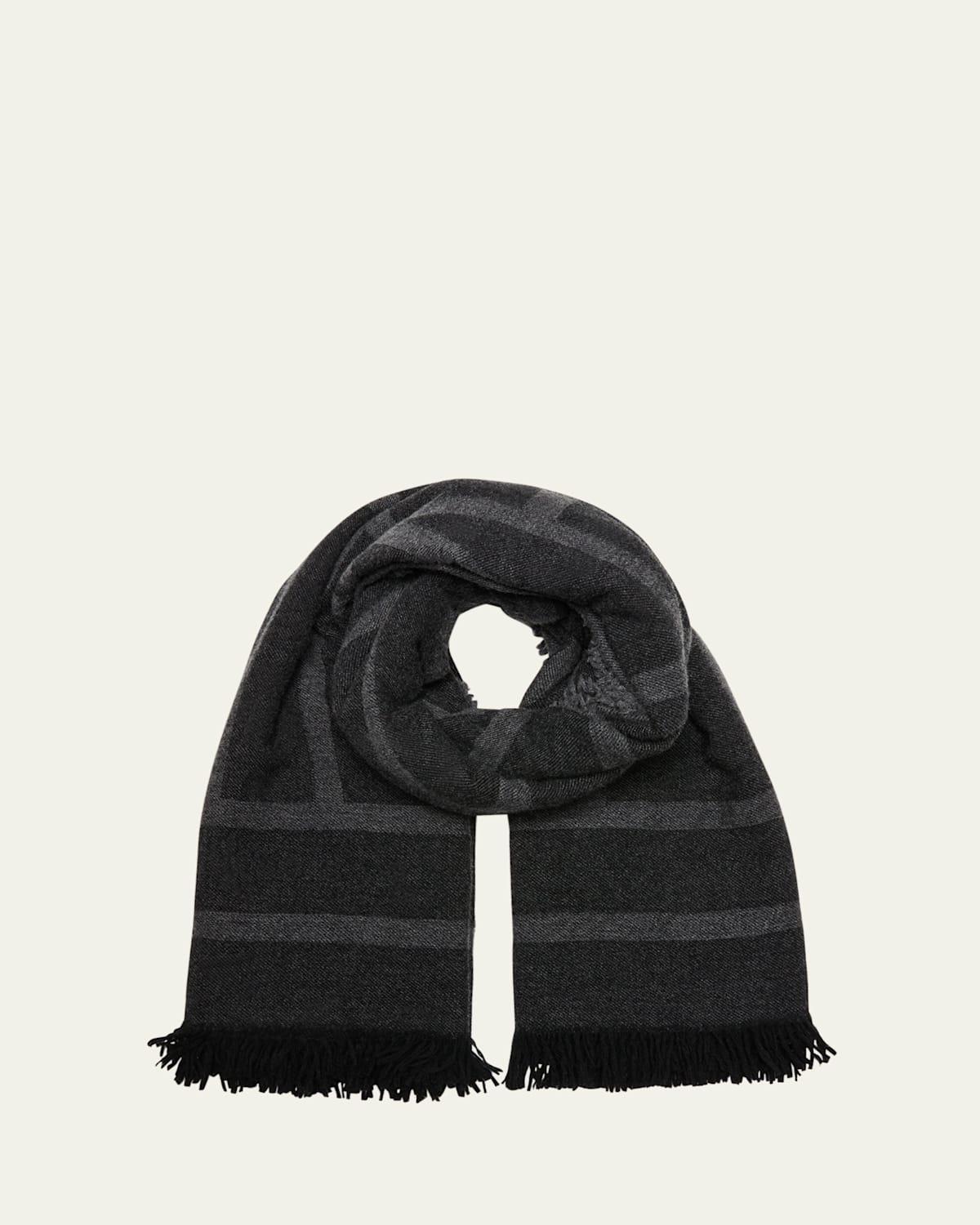 Totme Monogram Wool & Cashmere Fringe Scarf Product Image